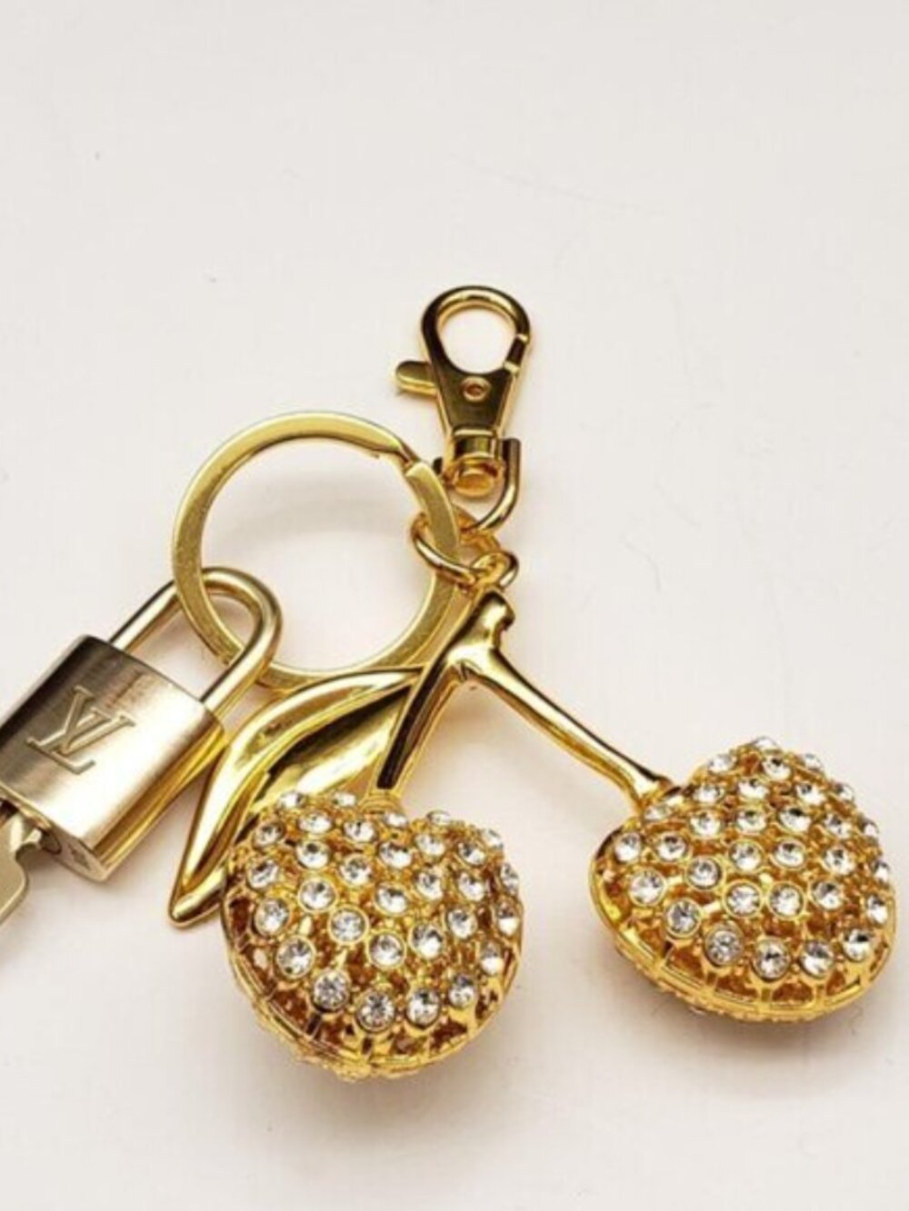 Authentic Louis Vuitton Padlock & Key Gold ✨Unbranded Bag Charm Keychain